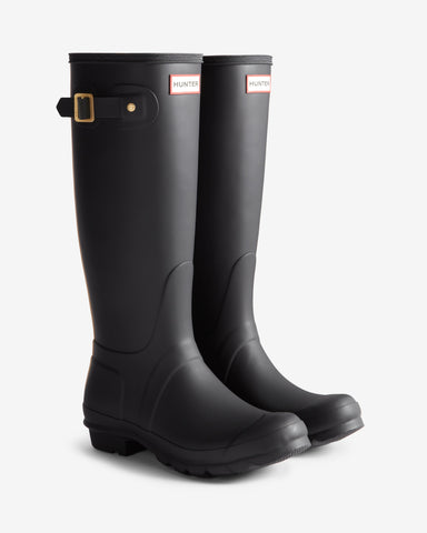 Hunter - Women's Leopard Print Backstrap Tall Wellington Boots