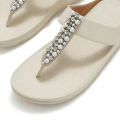 FitFlop - Fino Pearls-And-Crystal Toe-Post Sandals