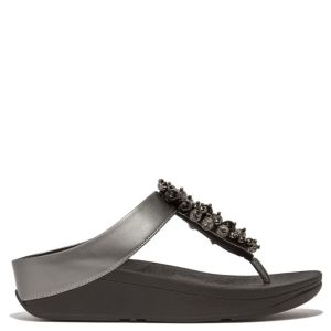 FitFlop Fino Bauble-Bead Pewter Black