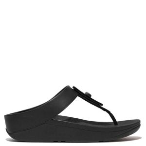 FitFlop Fino Resin-Lock Leather Black