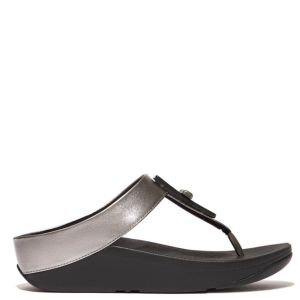FitFlop Fino Resin-Lock Lthr Pewter Mix