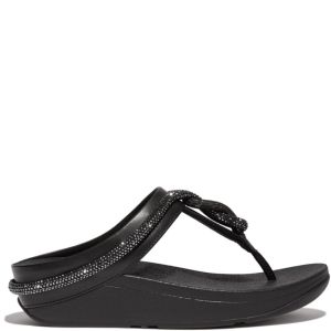 FitFlop Fino Crystal-Cord Leather Black