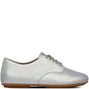 FitFlop Adeola Leather Lace-Up Silver