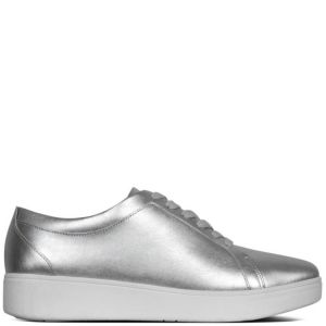 FitFlop Rally Leather Sneaker Silver