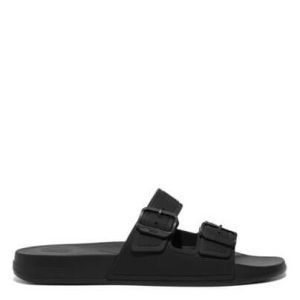 FitFlop Mens iQ Two-Bar Buckle Slides Black