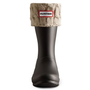 Hunter 6 Stitch Cable Short Boot Sock Greige
