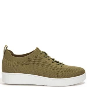 FitFlop Rally Tonal Knit Sneakers Olive Green